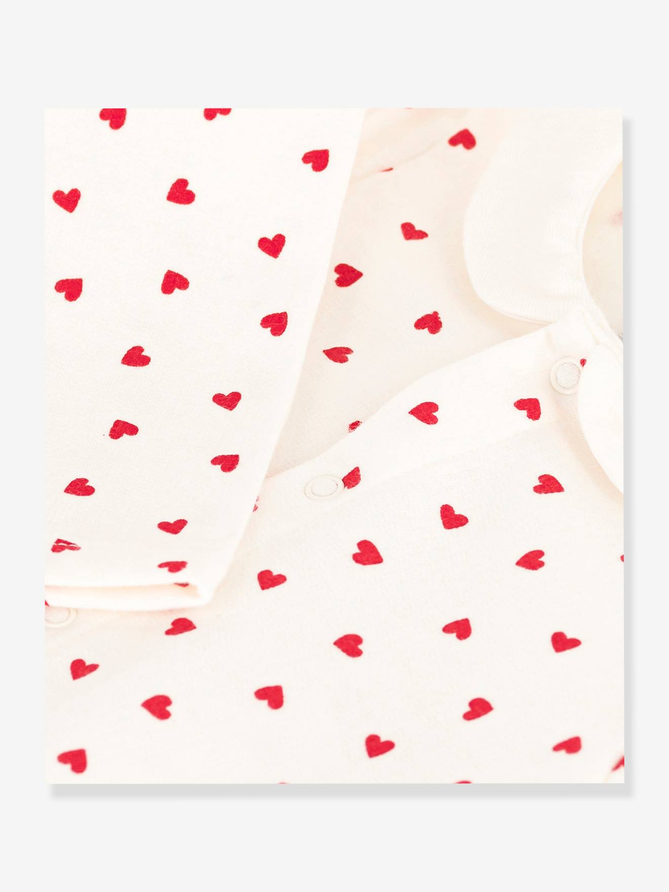 Petit Bateau Baby Overall mit Herzen PETIT BATEAU - weiß bedruckt