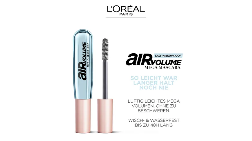 L'ORÉAL PARIS Mascara Air Volume Mega wasserfest 7.9 ml Mega Black