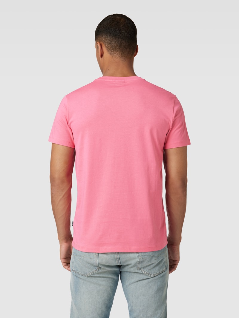 T-Shirt mit Label-Print Modell 'Alphis' in pink