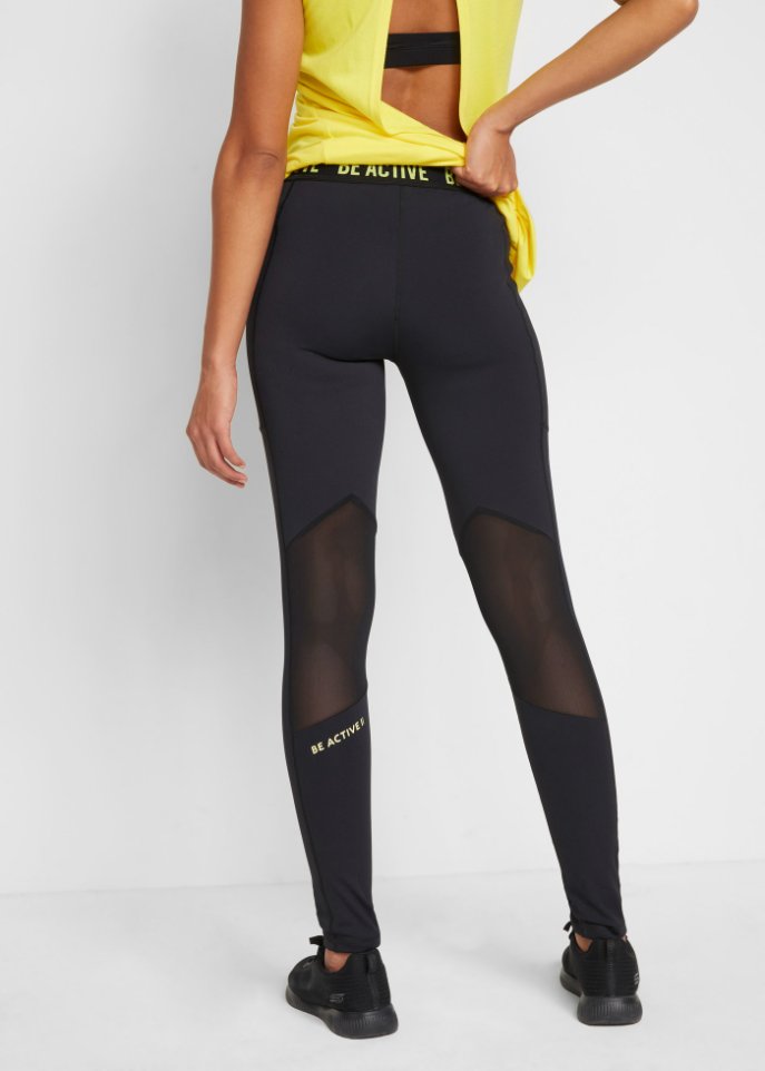 Funktions-Leggings mit Mesheinsatz, knöchelfrei