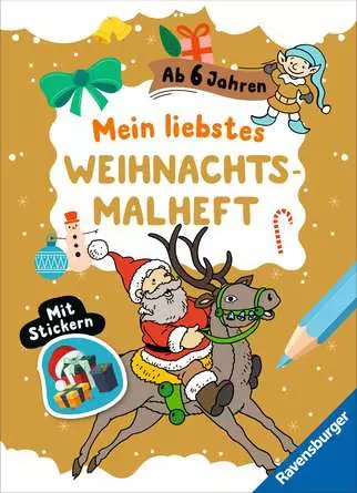Mein liebstes Weihnachtsmalheft mit Stickern ab 6