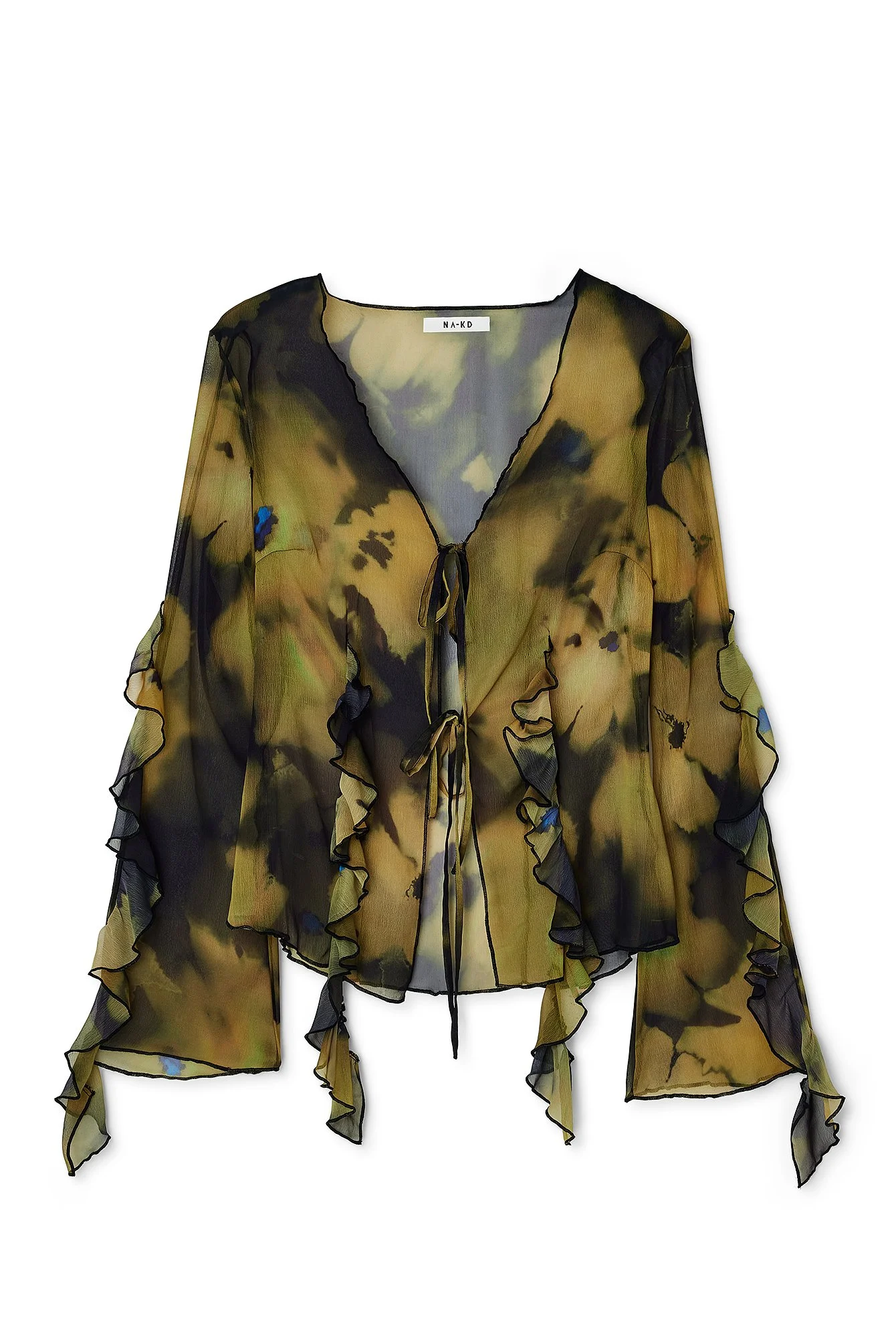 Bluse mit Rüschen und Schleifendetail