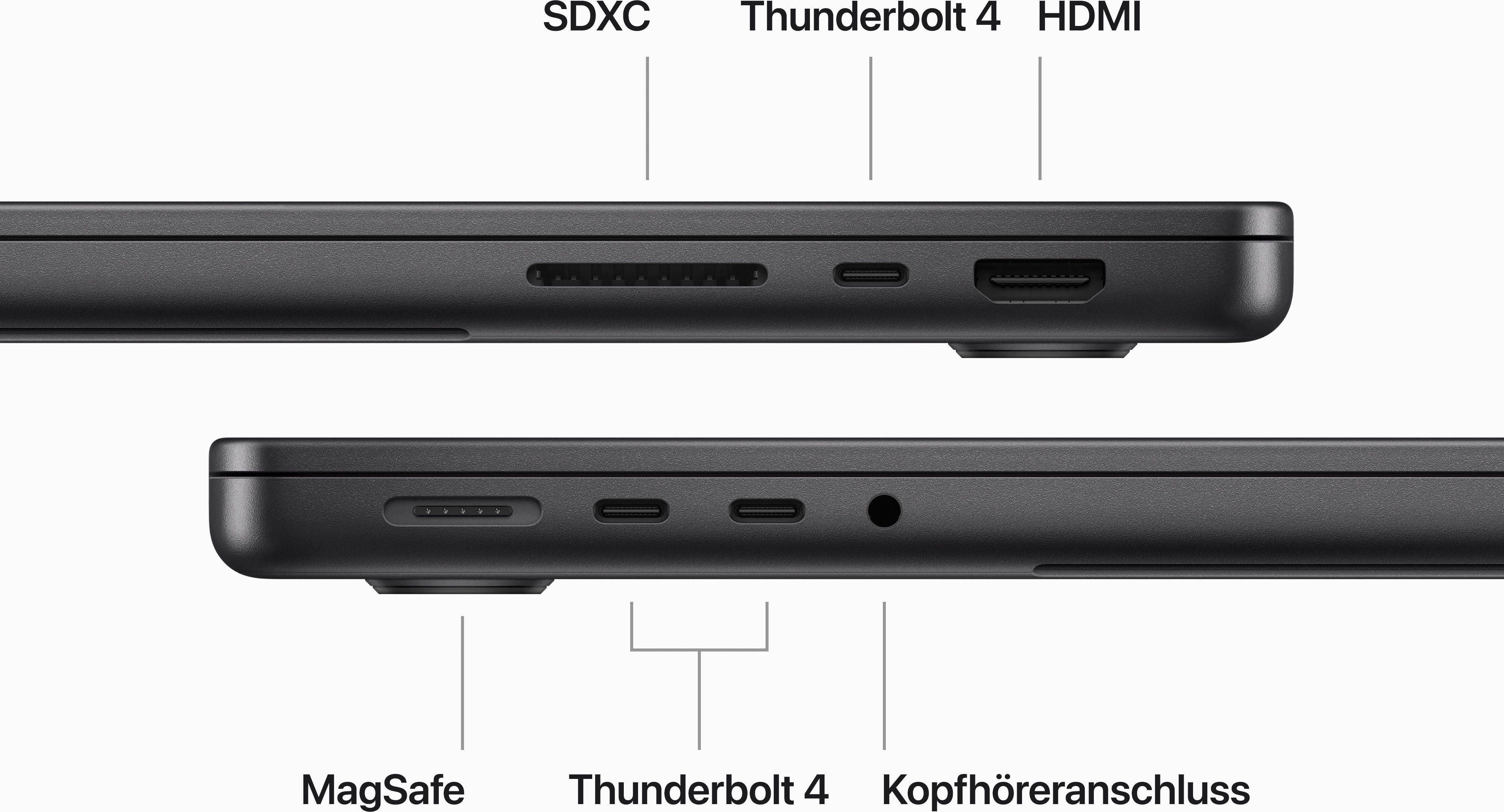 Apple MacBook Pro 14'' Notebook (35,97 cm/14,2 Zoll, Apple M3 Max, 30-Core GPU, 1000 GB SSD)