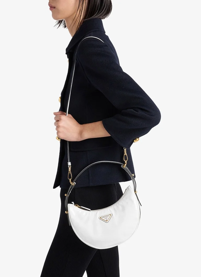 Prada Arqué patent leather shoulder bag