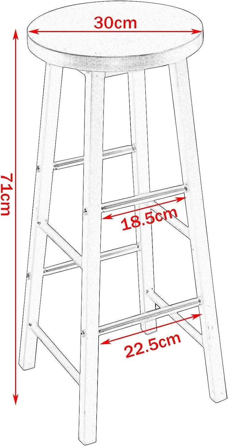 Woltu Bartisch (1 Tisch mit 2 Hocker), mit 3 Ablagen Weinregal Glashalter