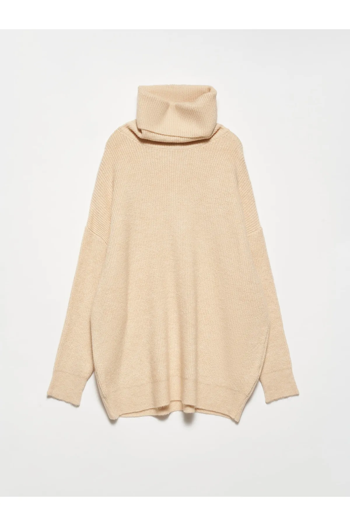 Dilvin  2268 weiter Rollkragenpullover – Hellbeige