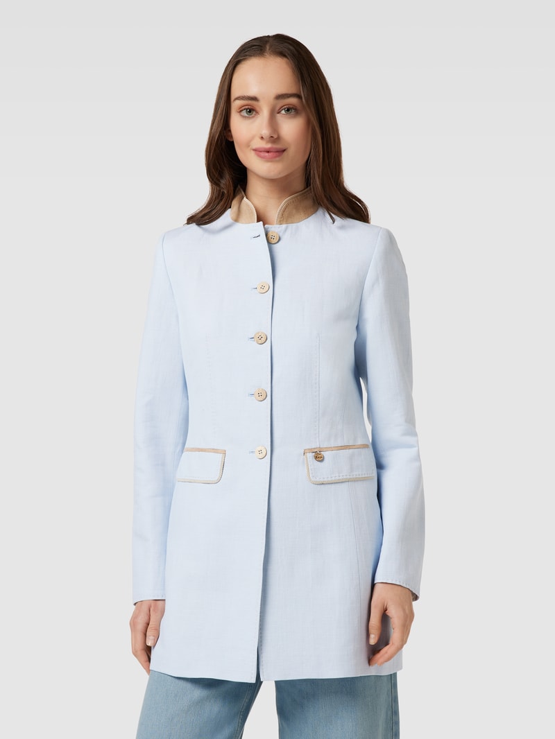 Blazer mit Stehkragen in bleu