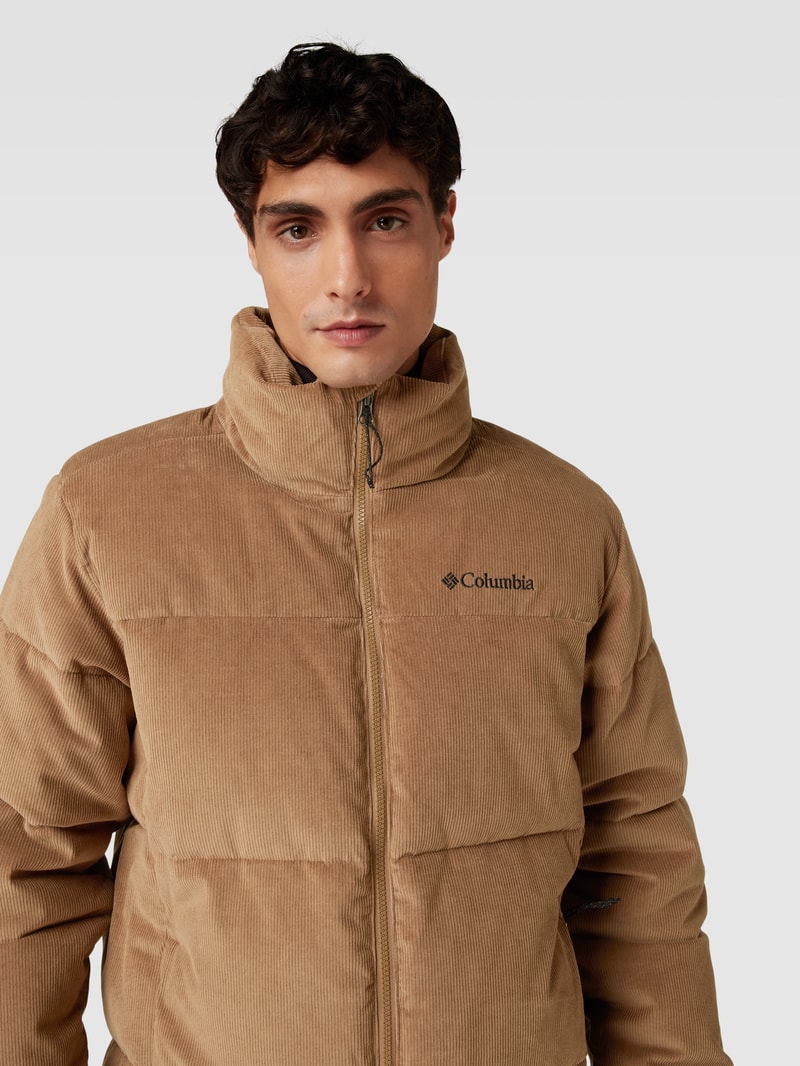 Steppjacke mit Stehkragen Modell 'Puffect™' in mittelbraun