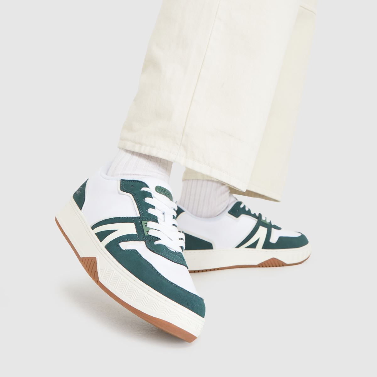 Tenisky Lacoste l001 v bílé a zelené barvě
