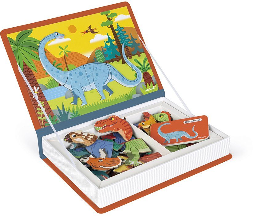 Janod Lernspielzeug Magnetbuch - Dinosaurier