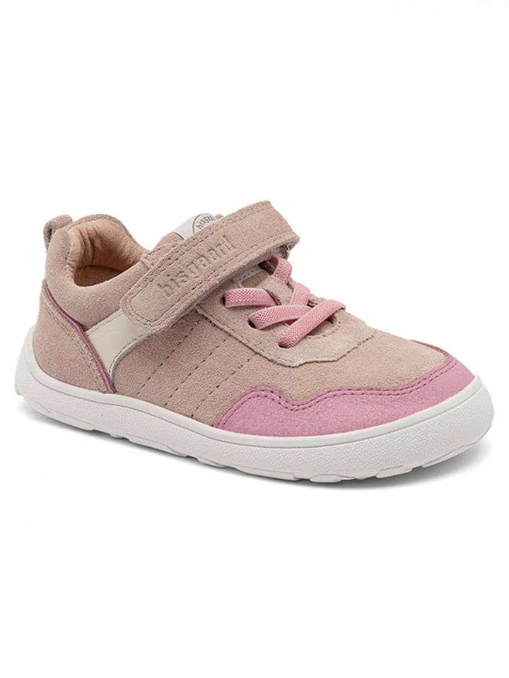 bisgaard Leder-Sneakers in Beige/ Rosa günstig kaufen