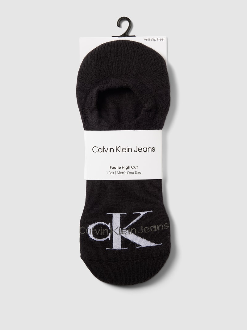 Sneakersocken mit Label-Print Modell 'MEN FOOTIE' in black