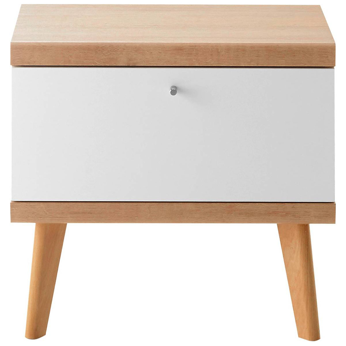 Jugendbett Set mit Nachttisch MAINZ-61, skandinavisches Design, weiß matt, Eiche Riviera und mint grün