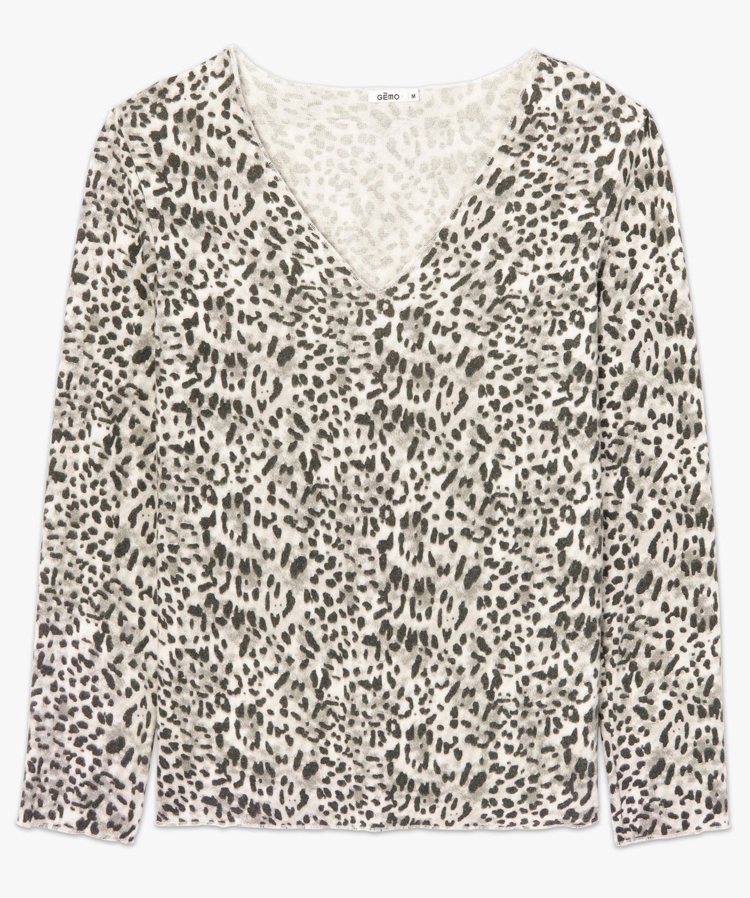 Tee-shirt femme en maille avec motifs tachetés imprime | GEMO