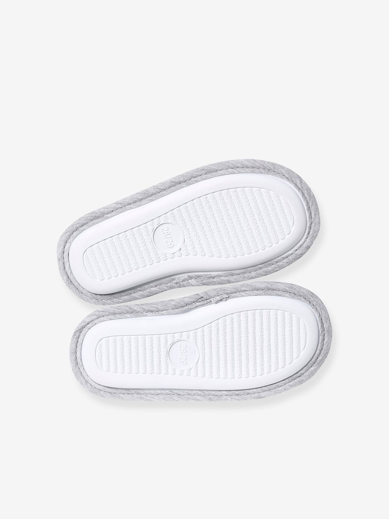 Chaussons mules en textile enfant gris chiné