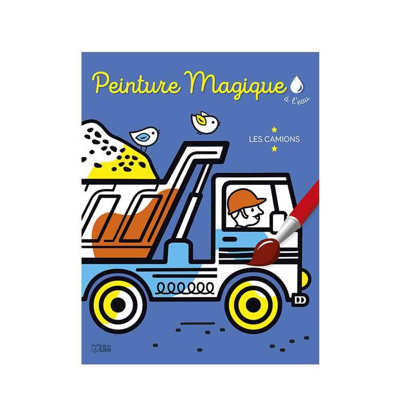 Livre Peinture magique à l'eau, Les camions - Lito