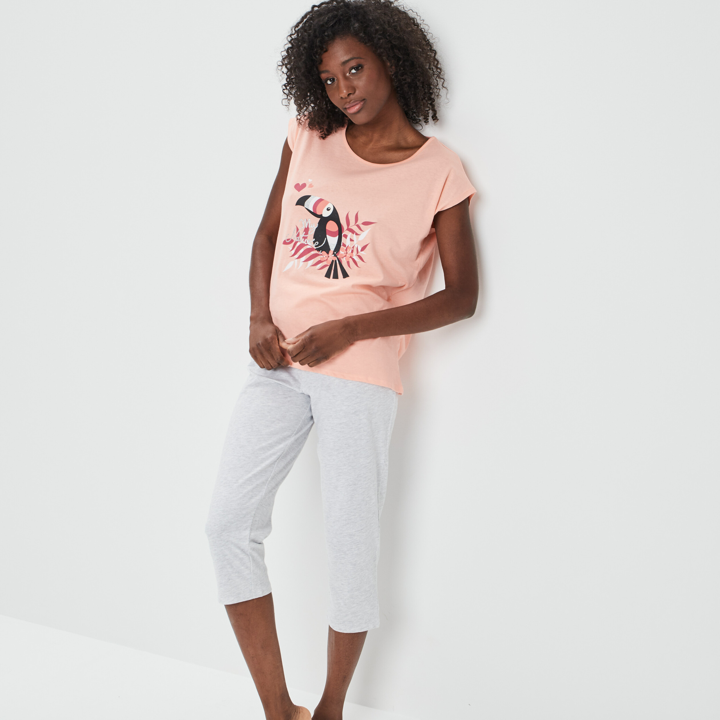 Ensemble pyjama 2 pièces rose clair femme | La Halle