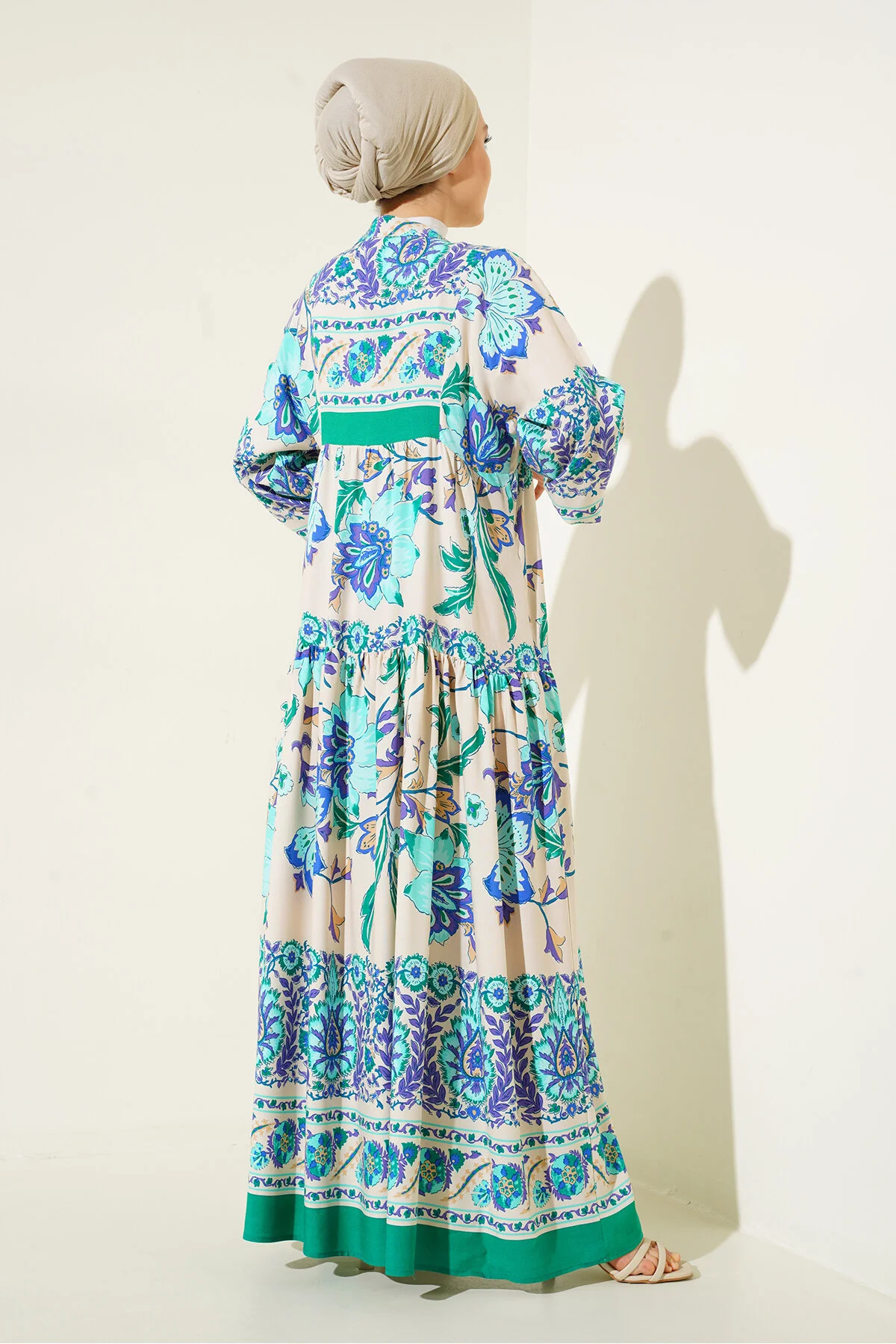 Bigdart  2423 Authentisches gemustertes Kleid – Grün