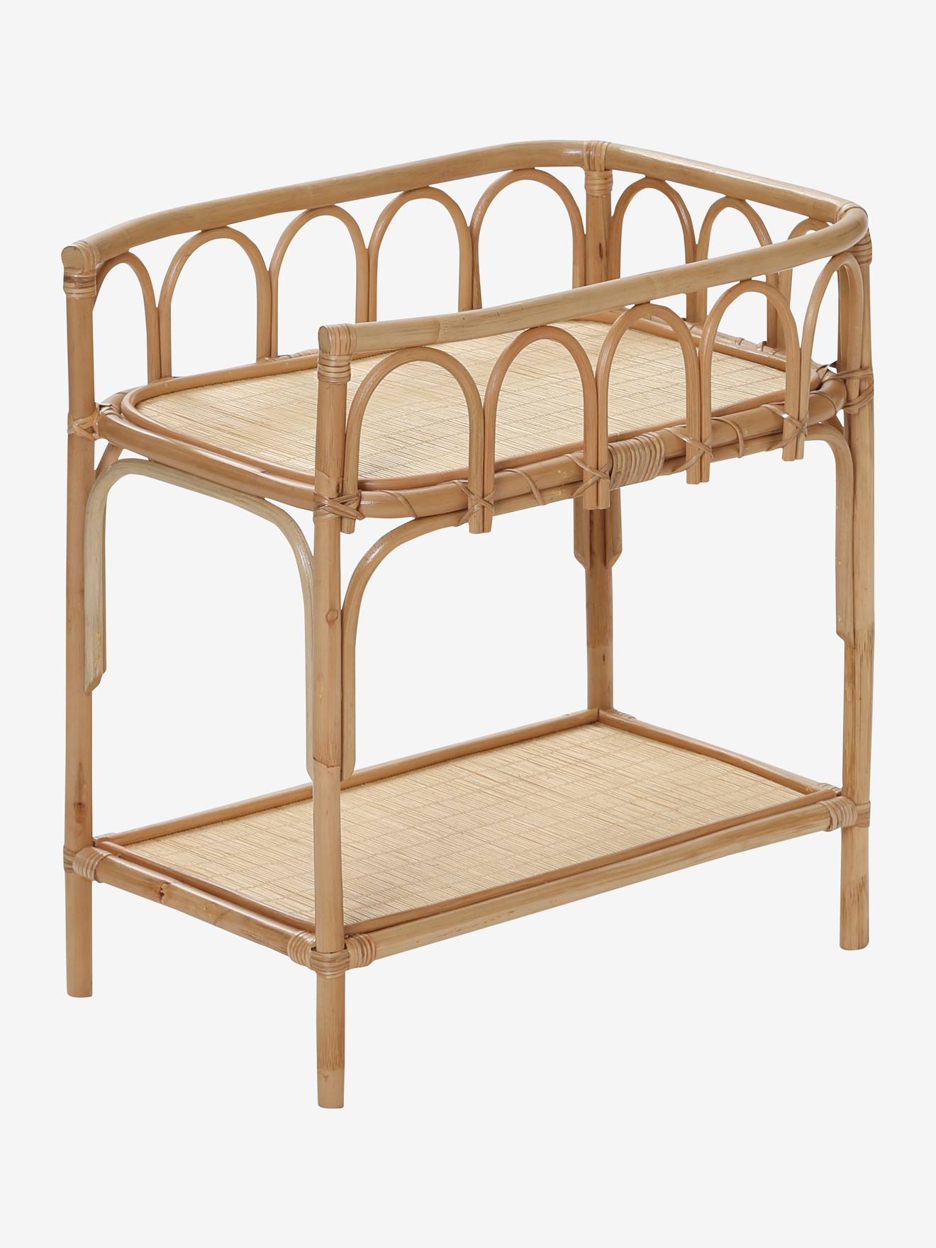 Vertbaudet Puppen Wickeltisch aus Rattan MINI BOHO - natur