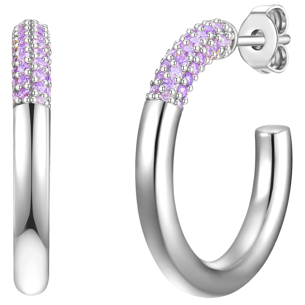 Glanzstücke München Créoles en argent Argent sterling Oxyde de zirconium (CZ) en Argent Boucles d'oreilles