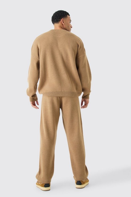 Lockere Strick-Hose mit Logo