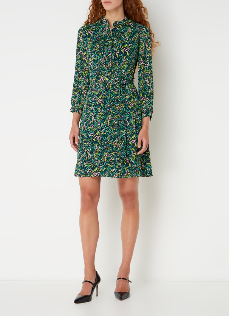 Abito corto a blusa Hobbs con stampa floreale e cintura da annodare