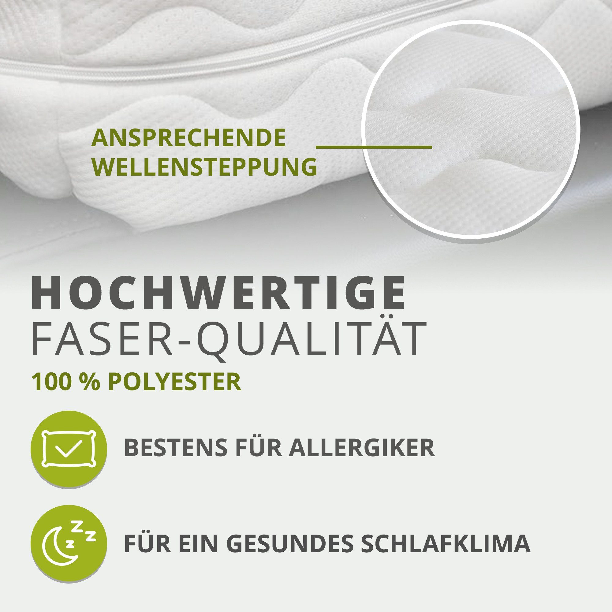 Matratzenersatzbezug Doppeltuch-Stepp BETTWARENSHOP, komfortabel mit Rundumreißverschluss