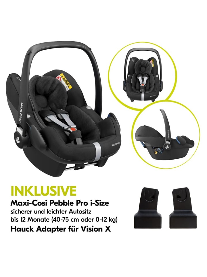 Hauck 3in1 Kinderwagen-Set Vision X Trio Set Silver in schwarz günstig kaufen onesize