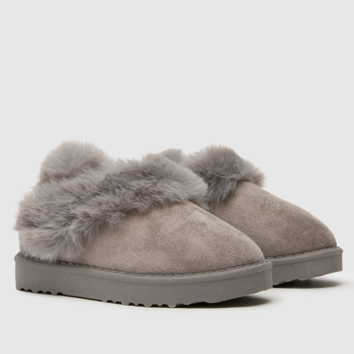 schuh grå haven päls flicktofflor för småbarn