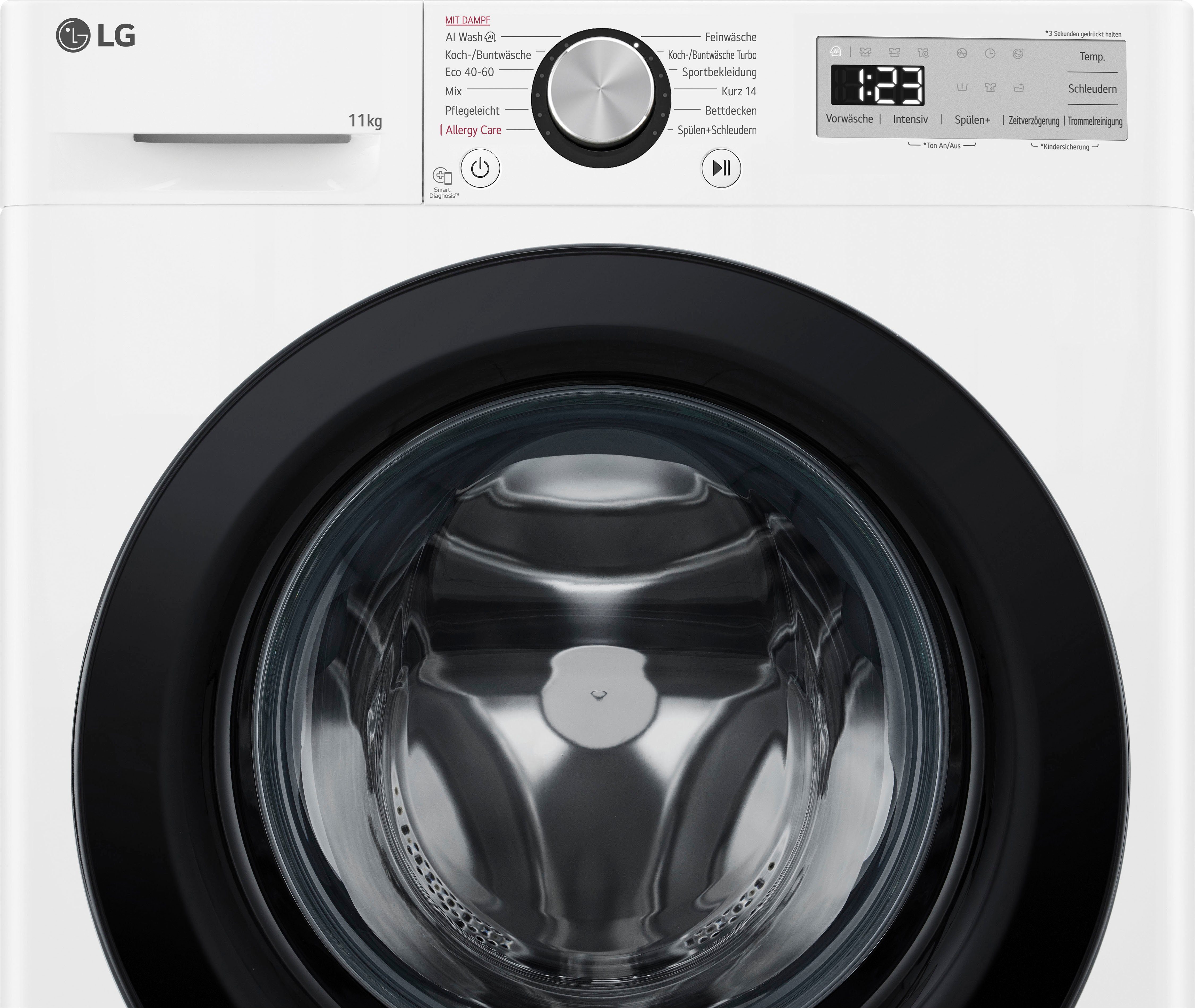 LG Waschmaschine Serie 5 F4WR4911P, 11 kg, 1400 U/min, Steam-Funktion, 4 Jahre Garantie inklusive