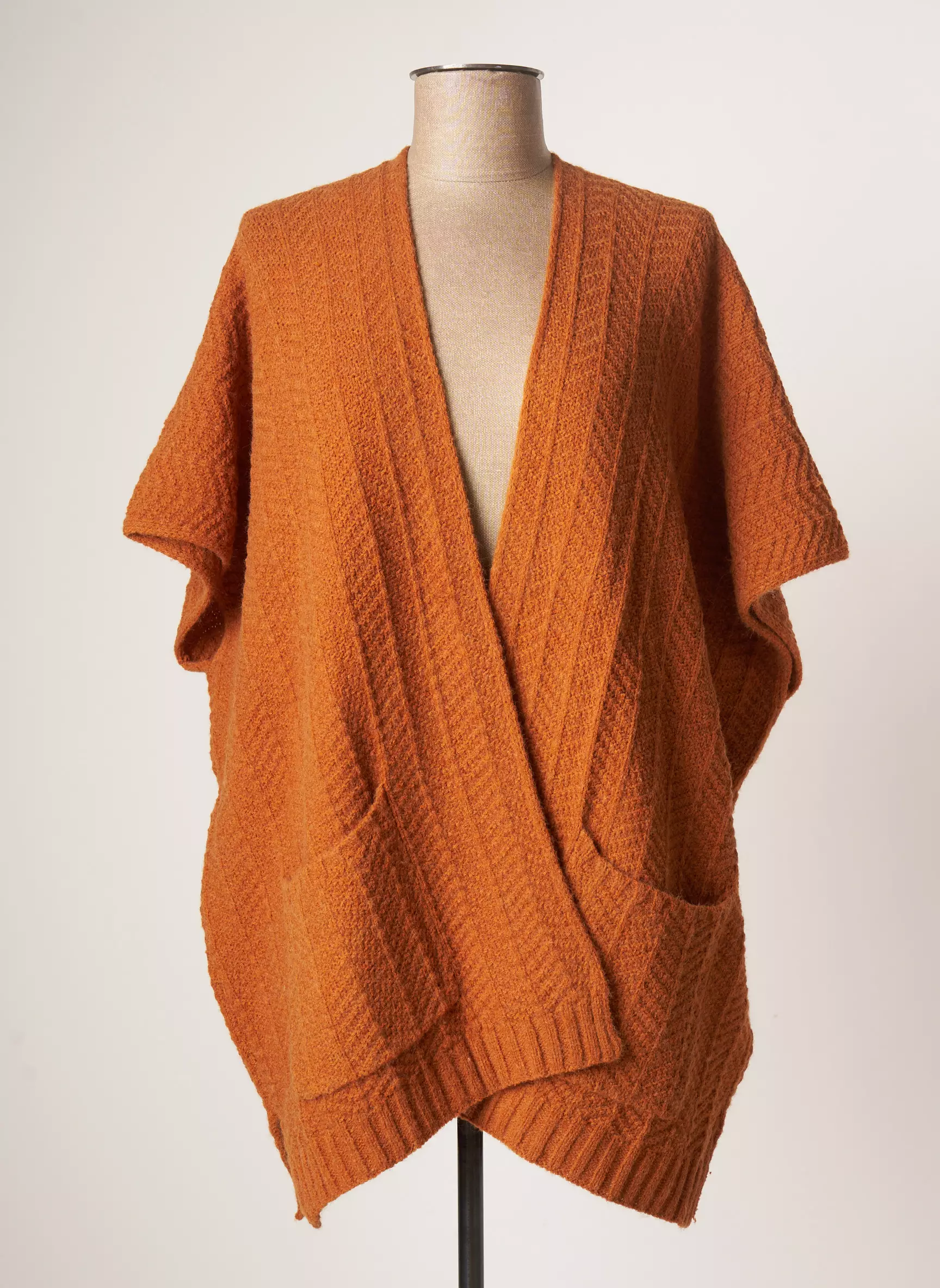 Cream Gilets Manches Courtes Femme couleur orange