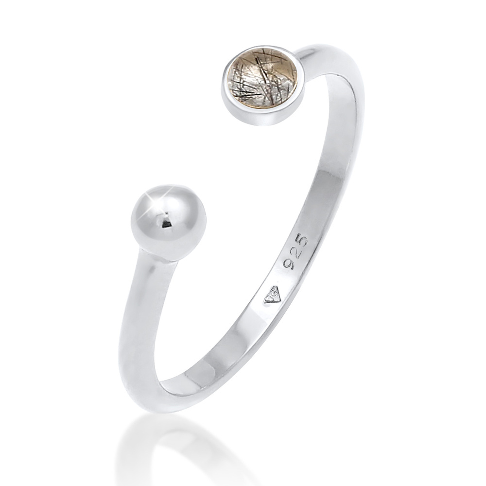 Elli Elli Bague Bague ajustable pour dames avec quartz tourmaline en 925/1000 argent m Bague