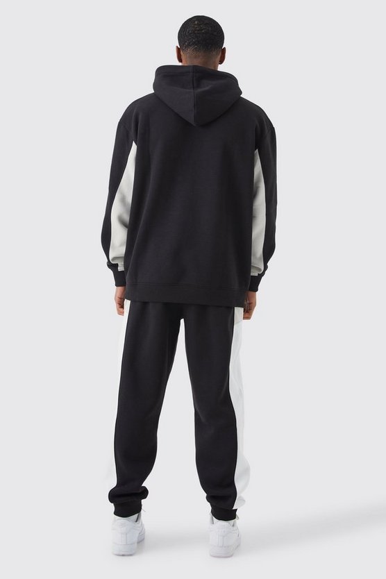 Oversize Colorblock Hoodie mit Logo