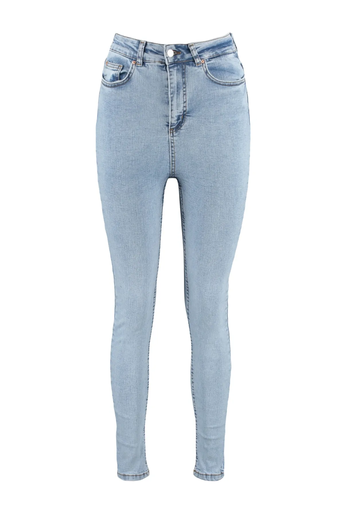 Trendyol Collection  Hellblaue Skinny Jeans mit hoher Taille TWOSS23JE00075