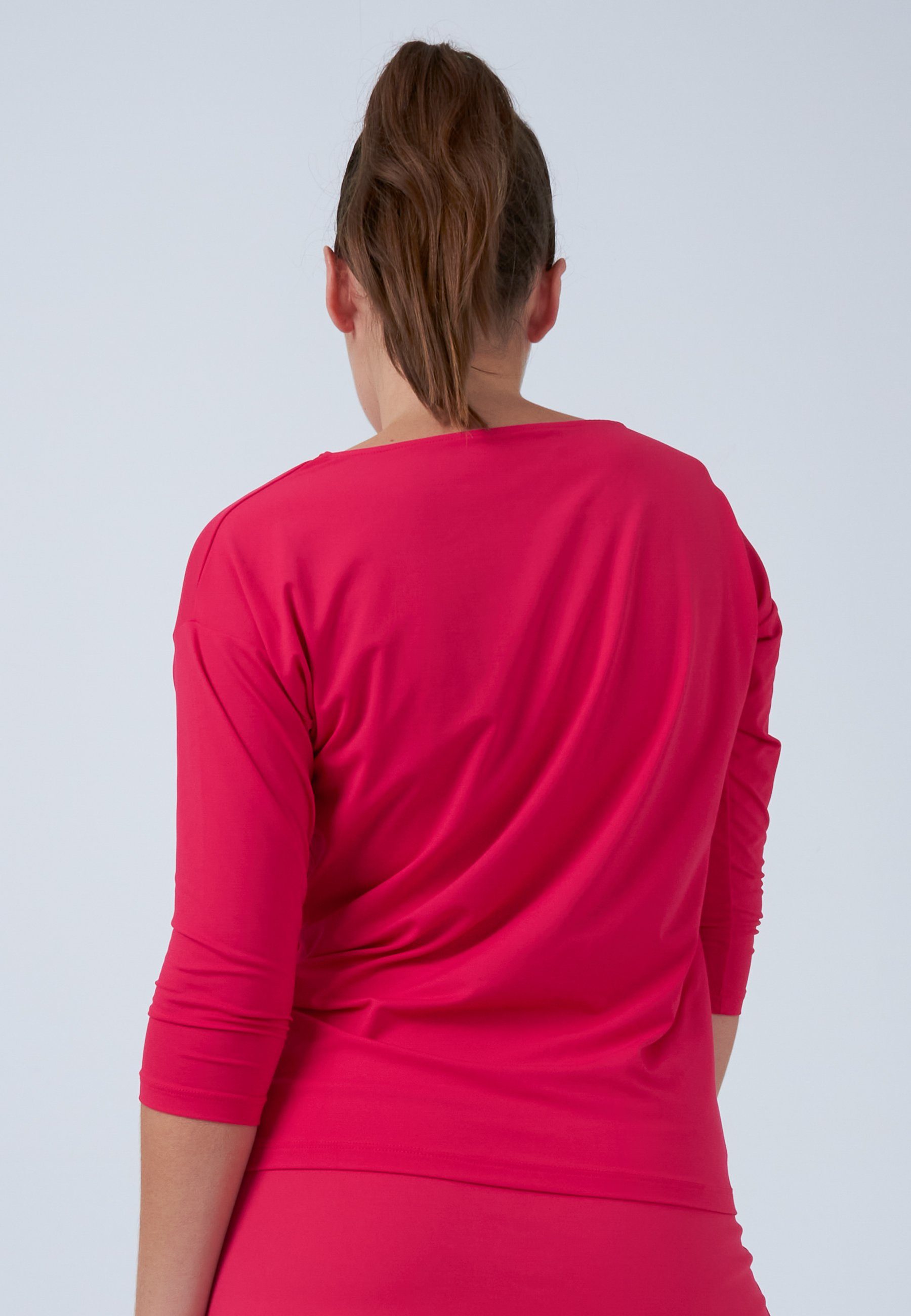 SPORTKIND Funktionsshirt Tennis 3/4 Loose Fit Shirt Mädchen & Damen pink