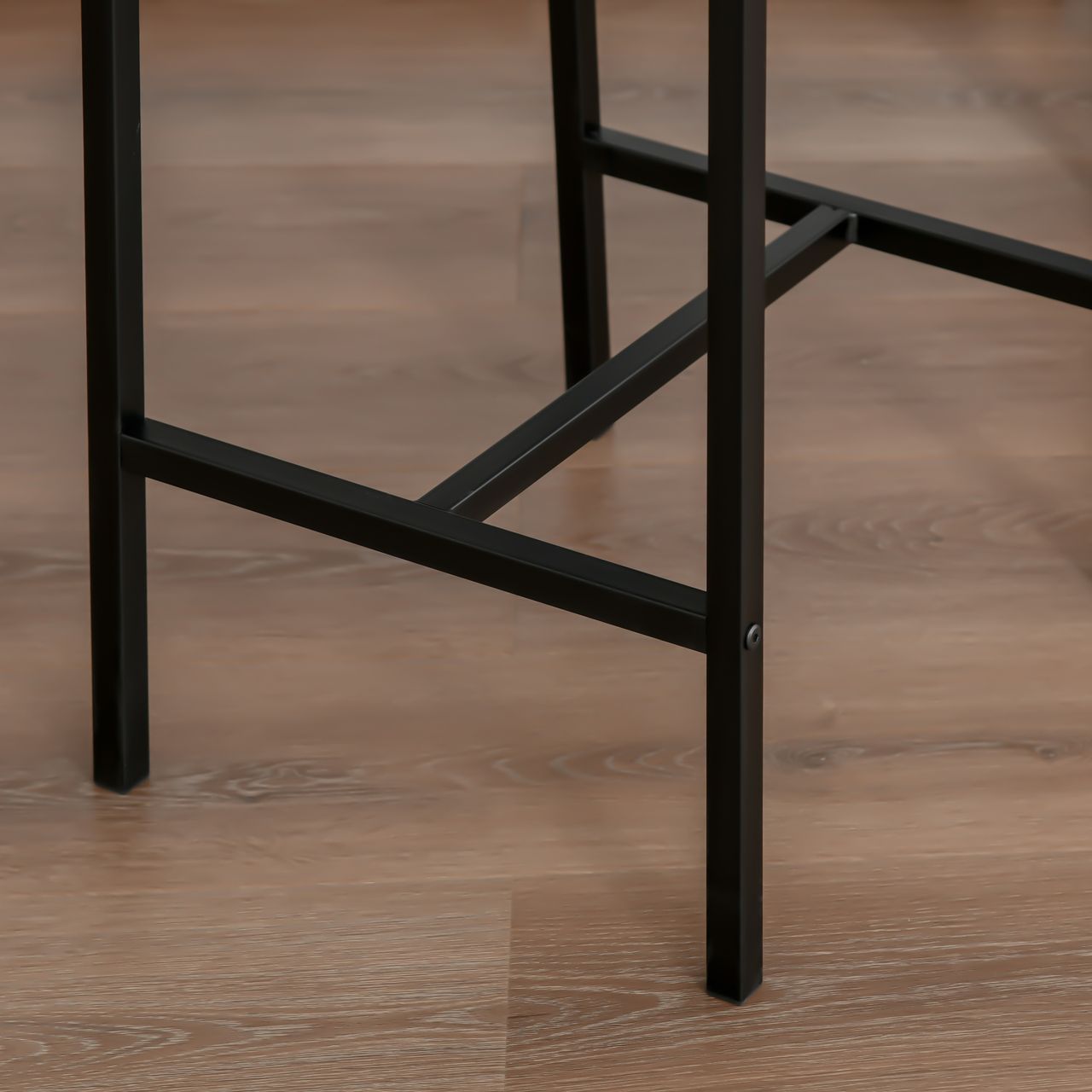 HOMCOM Bartisch Set 3-teilig, Esstisch mit 2 Barhocker, Küchentresen mit Barstühlen, Essgruppe, Sitzgruppe für Küche, Esszimmer und Bistro, Metallgestell, MDF, Natur  Schwarz, 89 x 45 x 87 cm