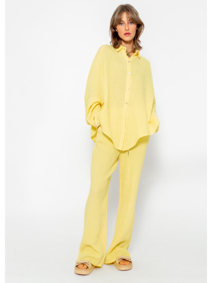 SASSYCLASSY Musselin Hose in gelb günstig kaufen