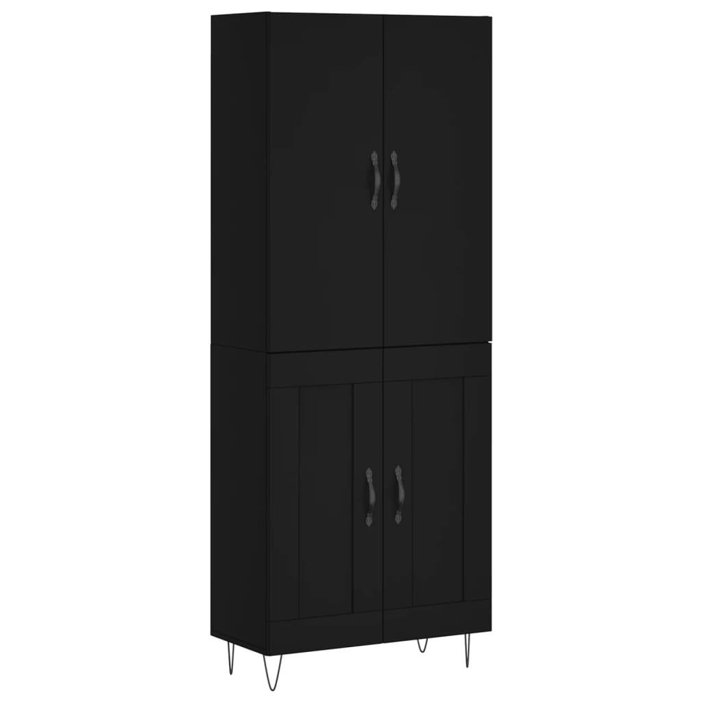vidaXL Sideboard Highboard Schwarz 69,5x34x180 cm Holzwerkstoff (1 St)
