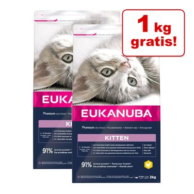 1 kg gratis! 2 x 2 kg Eukanuba