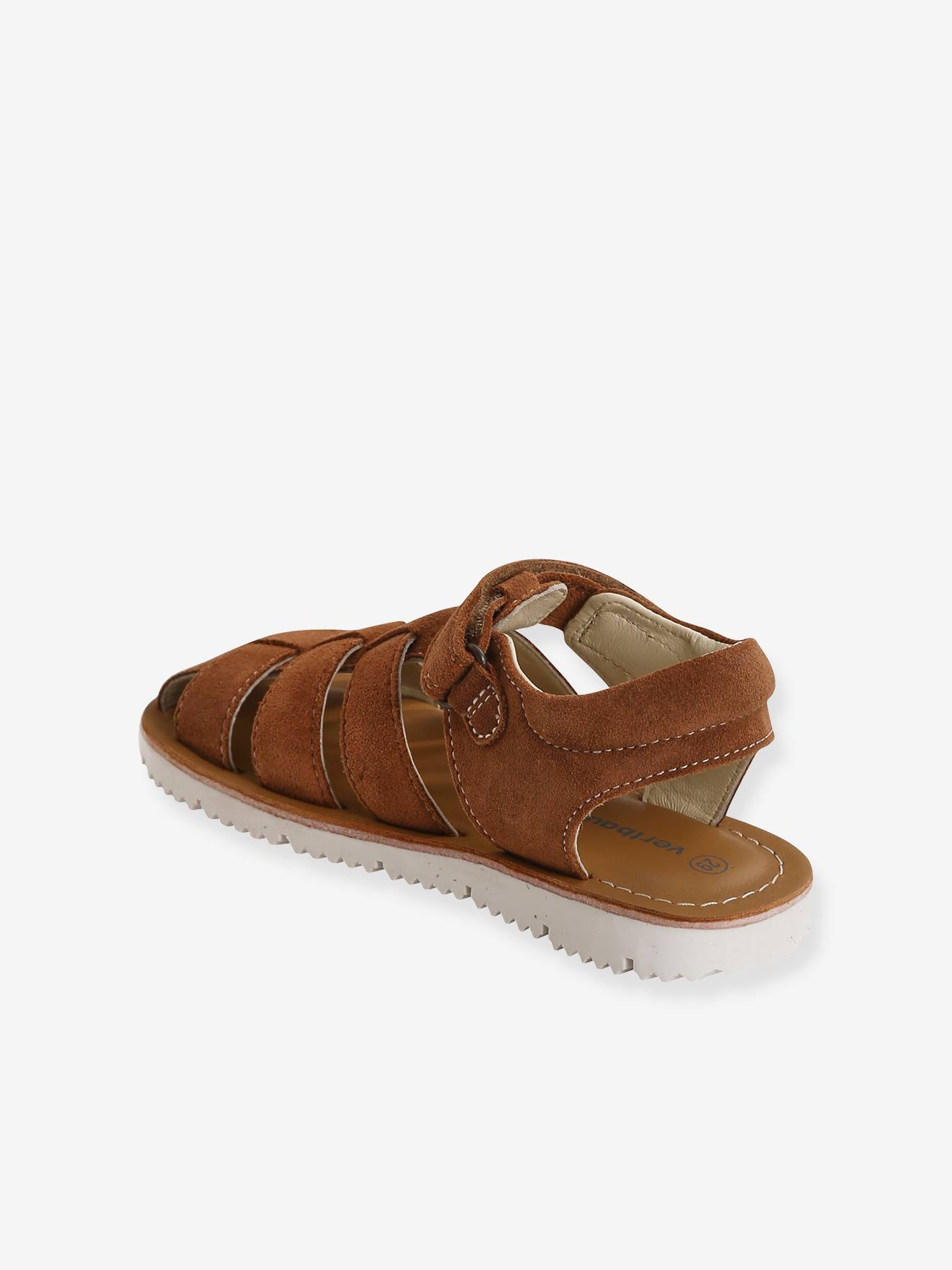 Vertbaudet Jungen Klett-Sandalen - camelfarben