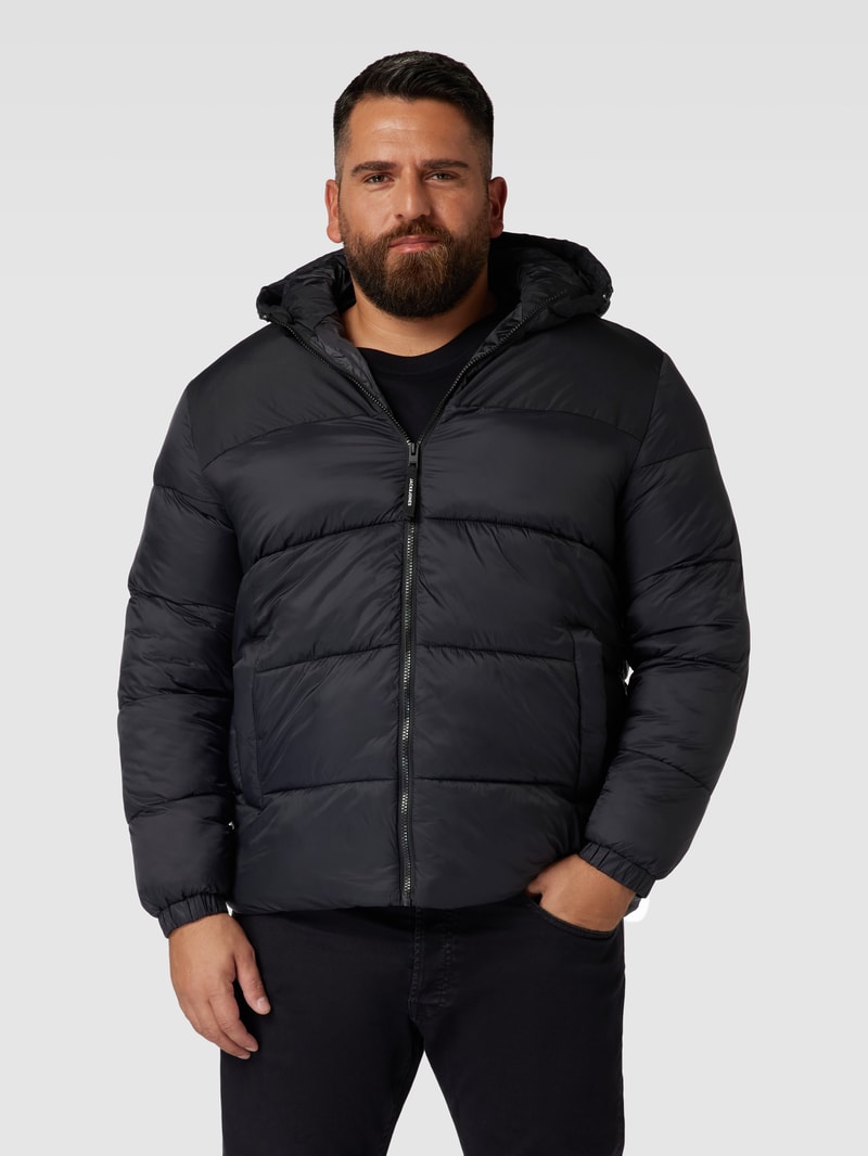 PLUS SIZE Steppjacke mit Kapuze Modell 'TOBY' in schwarz