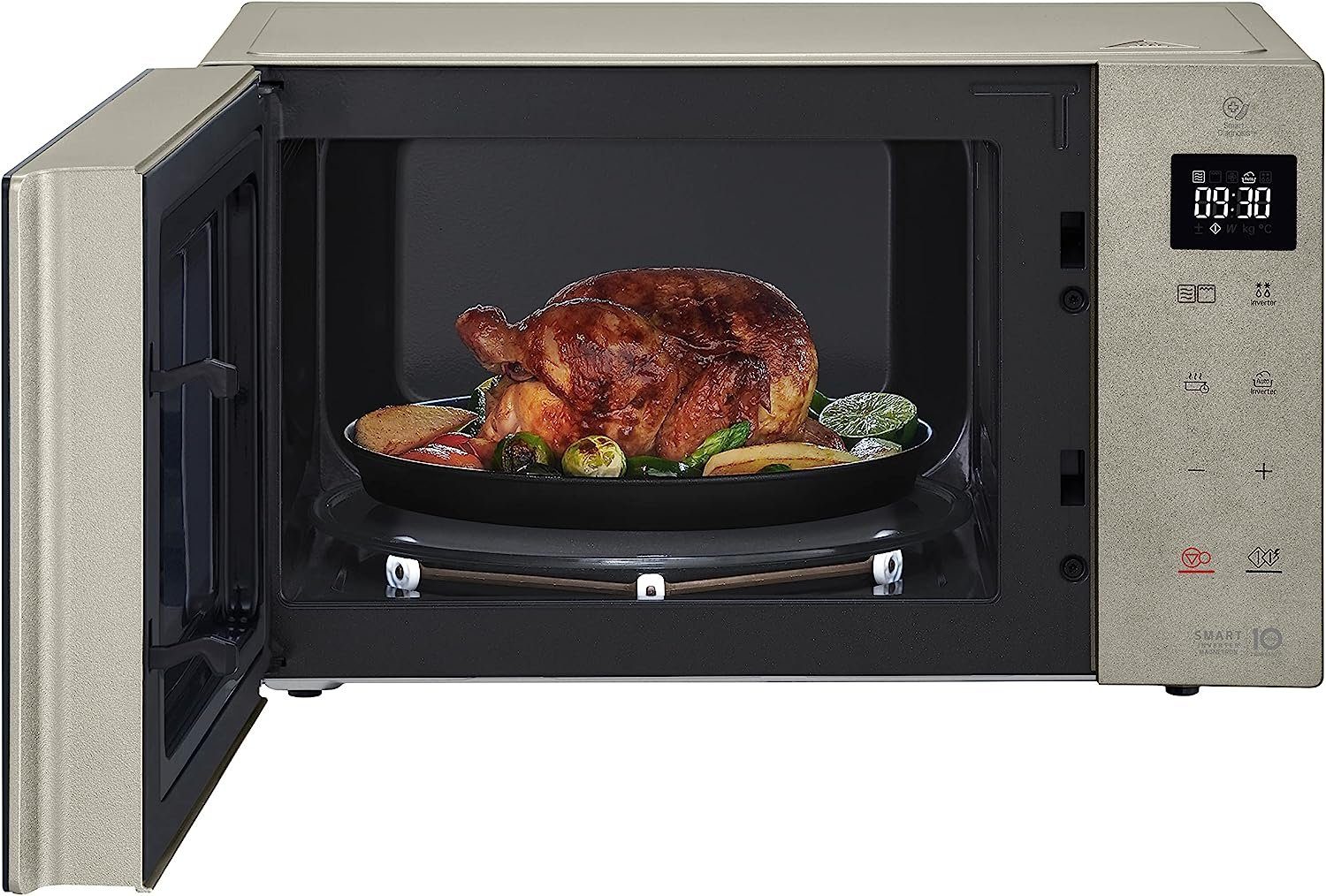 LG Mikrowelle MH6535NBS Mikrowelle mit Grill Smart Inverter Digitaldisplay 25L 1000W, Umluft, 25,00 l, Grillfunktion, Touchdisplay, Garprogramme mit Gewichtsautomatik