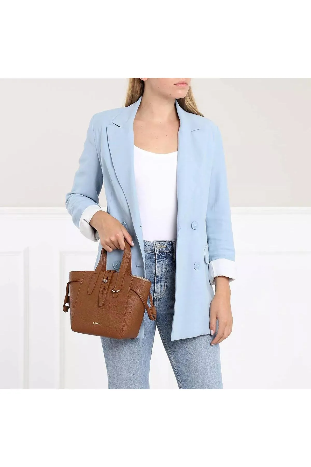 FURLA  Net Mini Tote Cognac