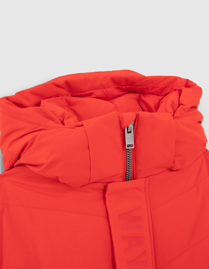 Doudoune rouge marquage ton sur ton garçon