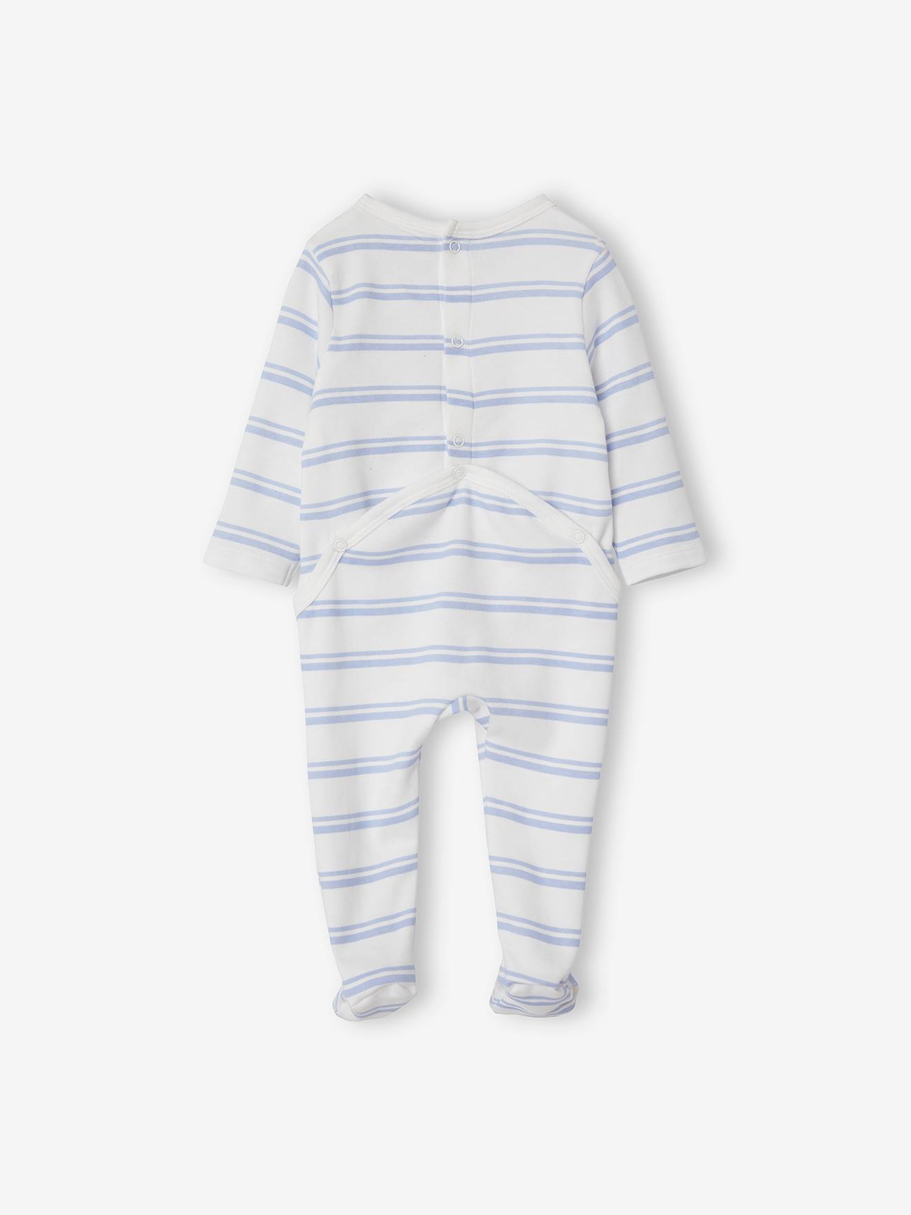 Pyjama bébé DS® Mickey rayé bleu et blanc
