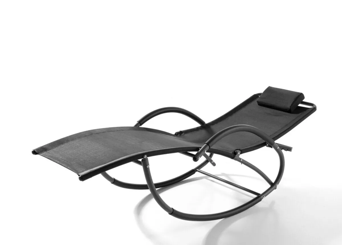 HC Home & Living Schaukelliege mit Kissen - Schwarz