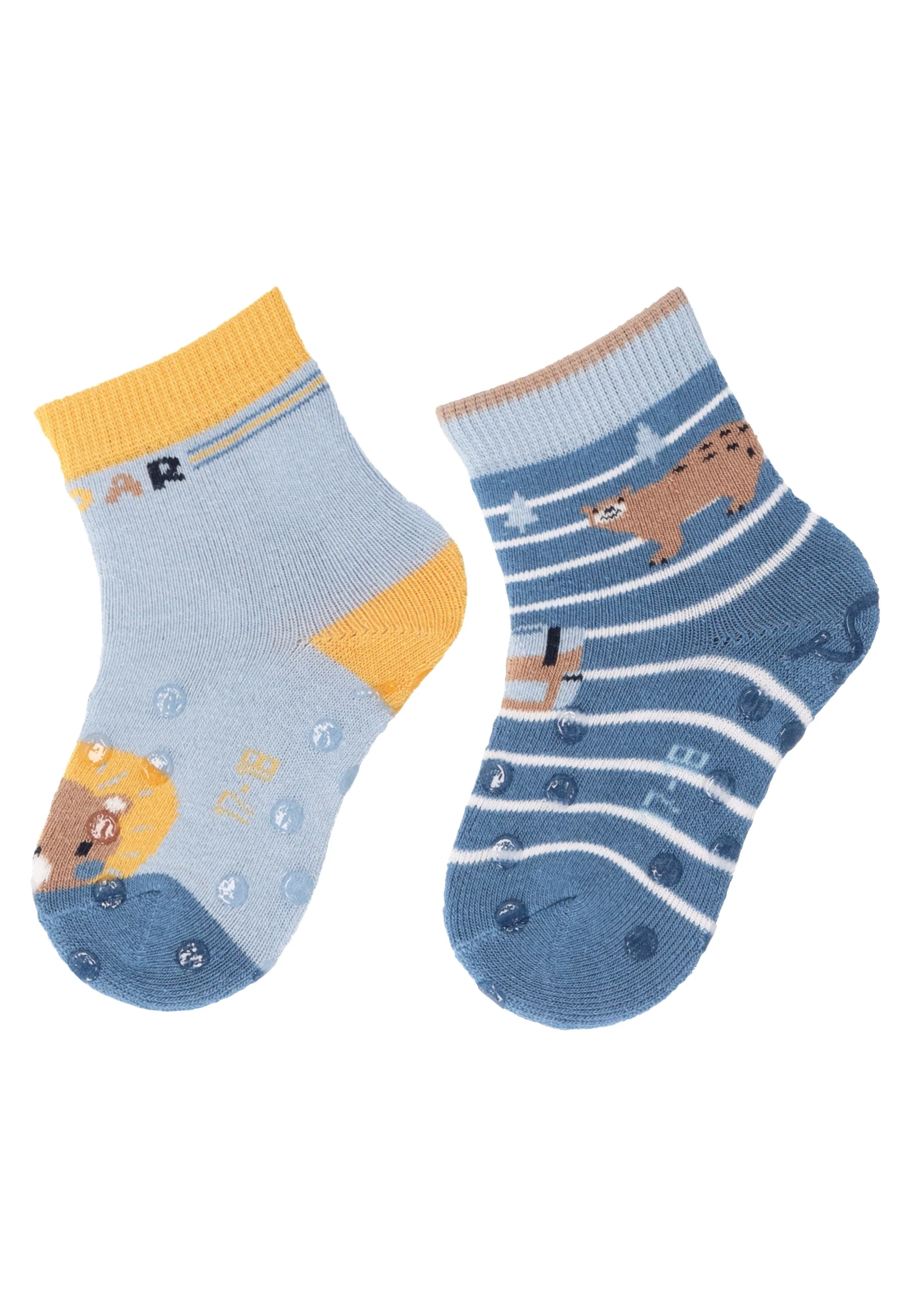 ABS Krabbelsocken im 2er Pack mit Motiv Löwe