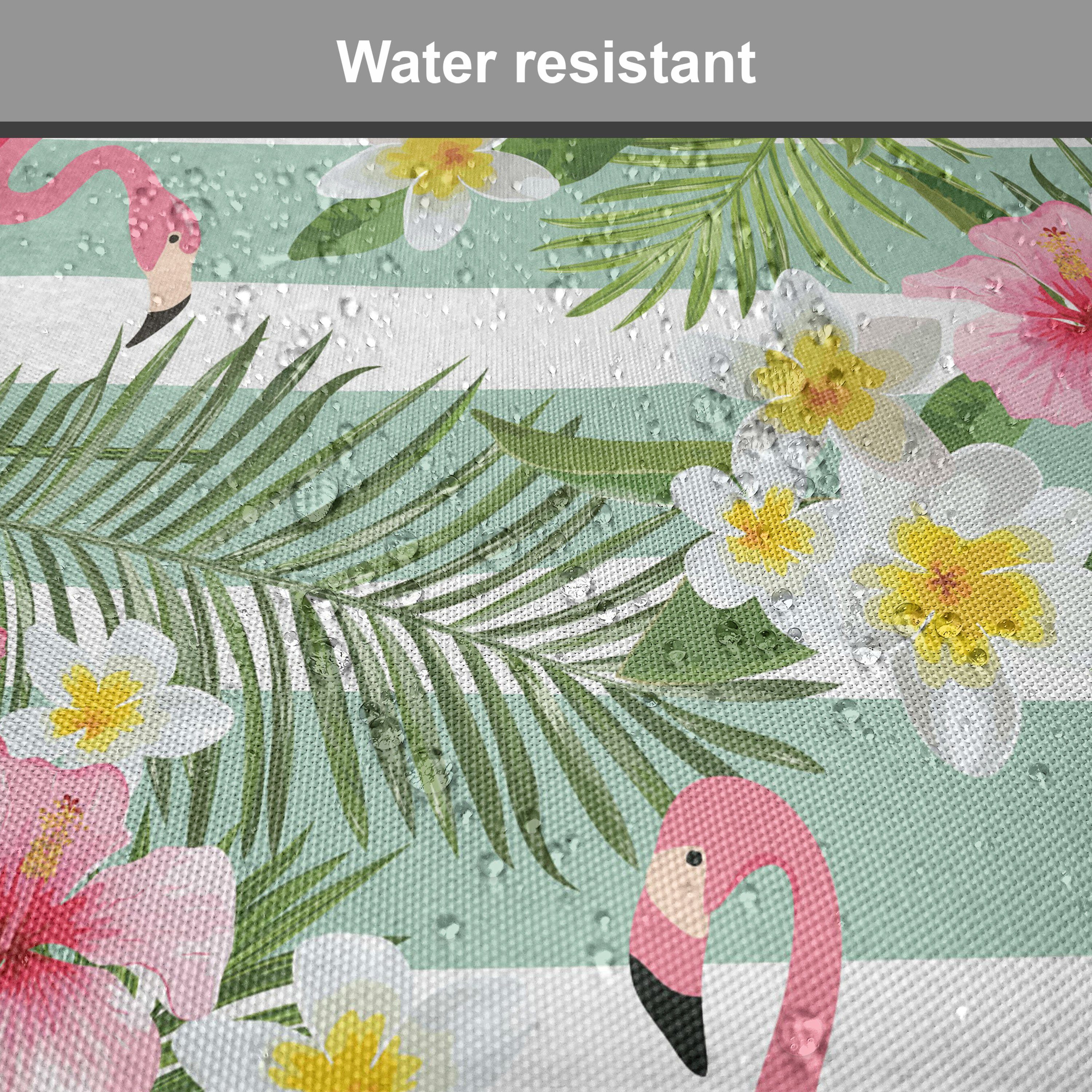 Abakuhaus Stuhlkissen Dekoratives wasserfestes Kissen mit Riemen für Küchensitze, Flamingo Exotische Hawaii-Blatt