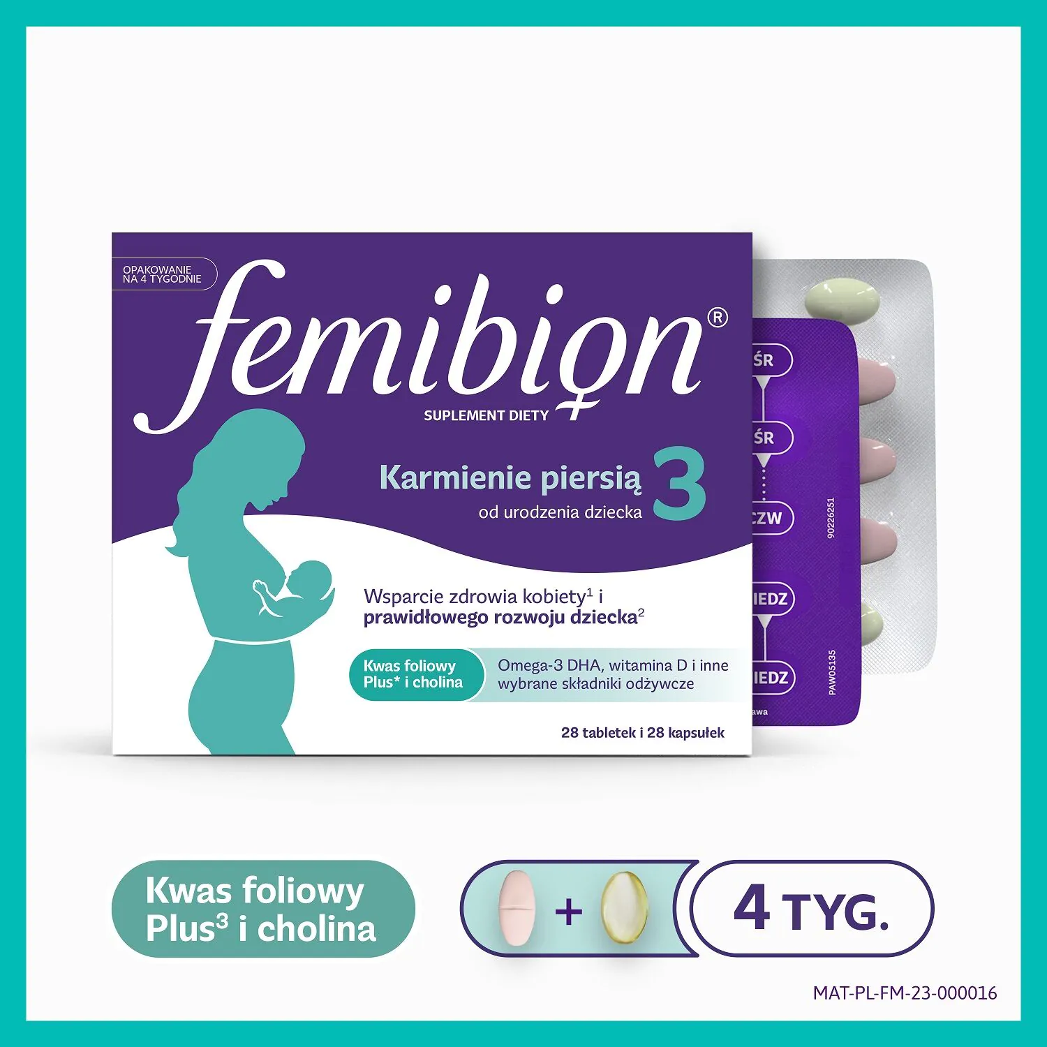 Femibion 3 žindymo tabletės, dengtos + minkštos kapsulės