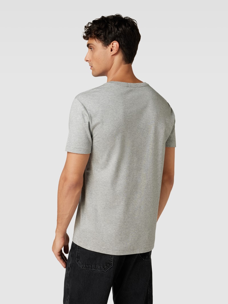 T-Shirt mit Streifenmuster Modell 'PIMA' in hellgrau
